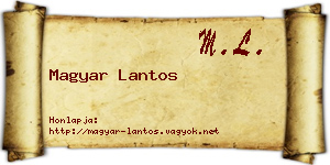 Magyar Lantos névjegykártya